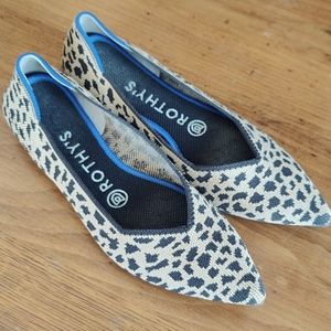 ROTHY'S The Point in Leopard Print Flats Size 7